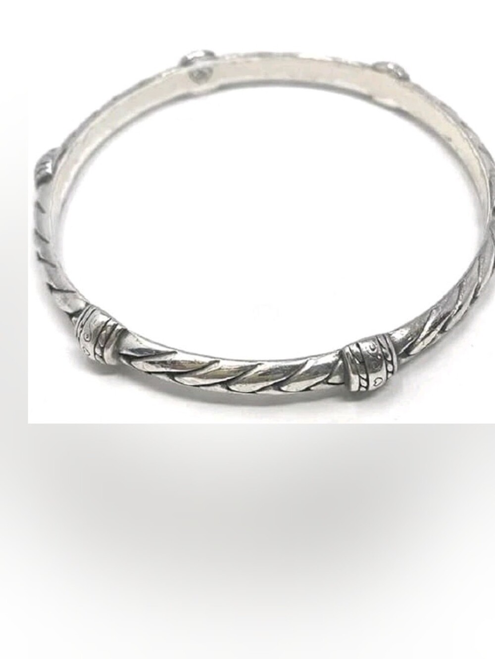 $42 Brighton "SIERRA" Braided Silver Rope Bangle with Swirl Scrolled Stations!